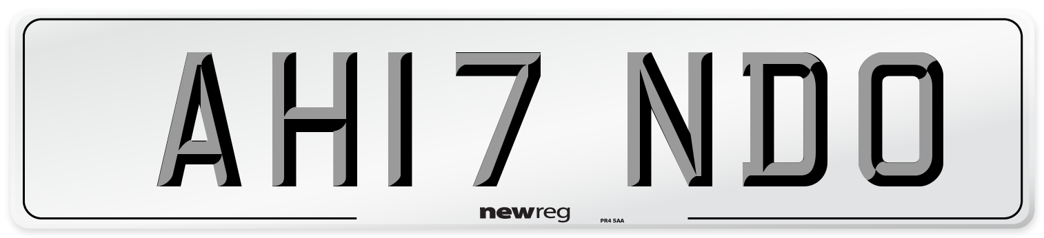 AH17 NDO Number Plate from New Reg
